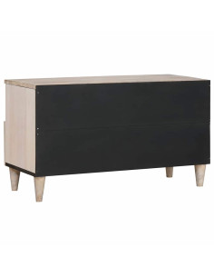 Mobile TV Bianco 80 x 33 x 46 cm legno massello di mango 2