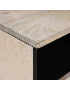 Mobile TV Bianco 100 x 33 x 46 cm legno massello di mango 2