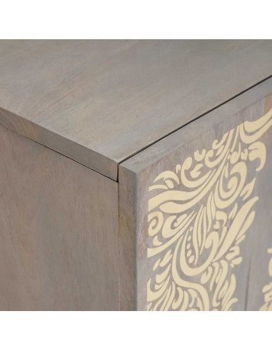 Mobile TV con lo scaffale Grigio e Oro 105 x 33.5 x 46 cm