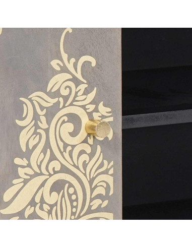 Mobile TV con lo scaffale Grigio e Oro 105 x 33.5 x 46 cm