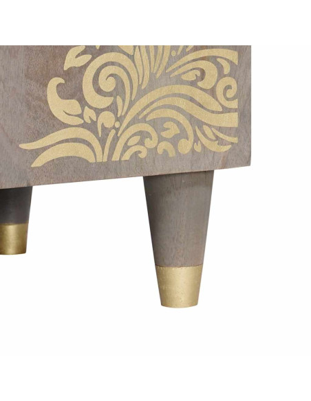 Mobile TV con lo scaffale Grigio e Oro 105 x 33.5 x 46 cm