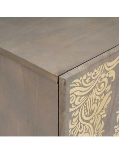 Mobile TV con cassetto Grigio e Oro 105 x 33.5 x 46 cm