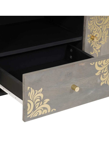 Mobile TV con cassetto Grigio e Oro 105 x 33.5 x 46 cm