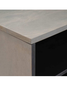 Mobile TV con lo scaffale Grigio e Oro 80 x 31.5 x 46 cm 2