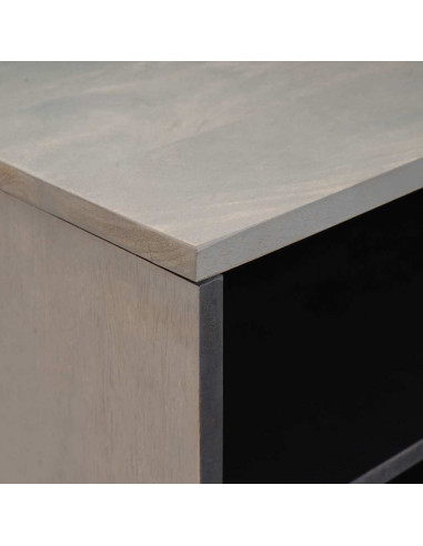 Mobile TV con lo scaffale Grigio e Oro 80 x 31.5 x 46 cm