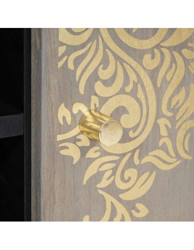 Mobile TV con lo scaffale Grigio e Oro 80 x 31.5 x 46 cm