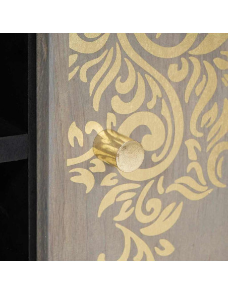 Mobile TV con lo scaffale Grigio e Oro 80 x 31.5 x 46 cm