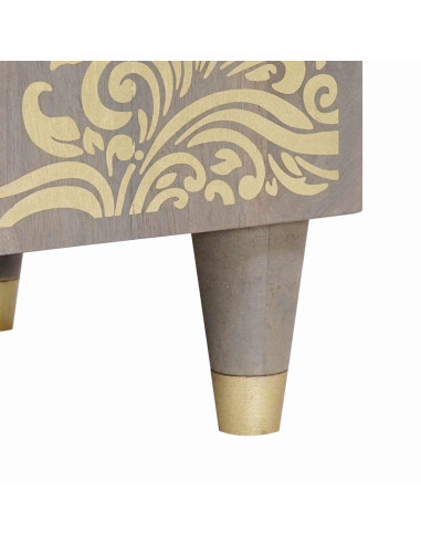 Mobile TV con lo scaffale Grigio e Oro 80 x 31.5 x 46 cm