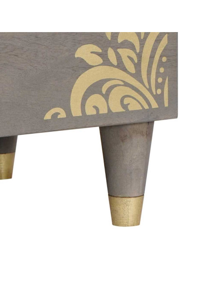 Mobile TV con cassetto Grigio e Oro 80 x 33.5 x 46 cm