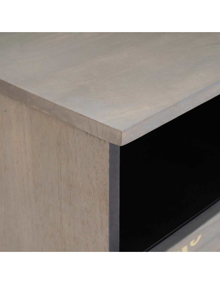 Mobile TV con cassetto Grigio e Oro 100 x 33.5 x 46 cm