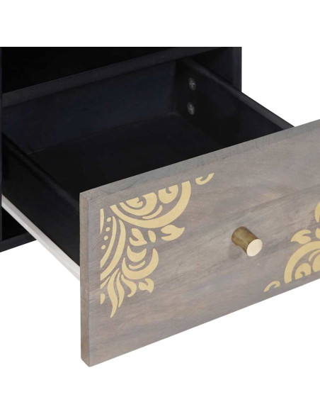 Mobile TV con cassetto Grigio e Oro 100 x 33.5 x 46 cm