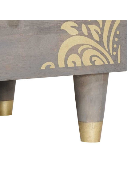 Mobile TV con cassetto Grigio e Oro 100 x 33.5 x 46 cm