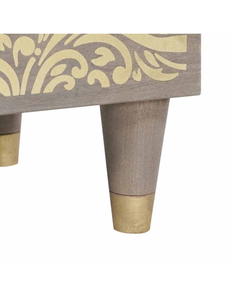 Credenza Grigio e Oro 40 x 33.5 x 75 cm Legno massello di mango