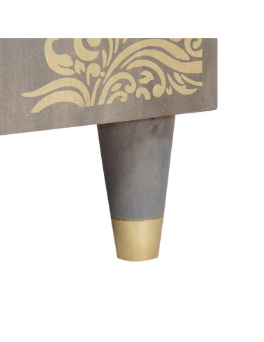 Credenza Grigio e Oro 40 x 33.5 x 75 cm Legno massello di mango