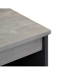 Credenza Grigio e Oro 60 x 33.5 x 75 cm Legno massello di mango 2