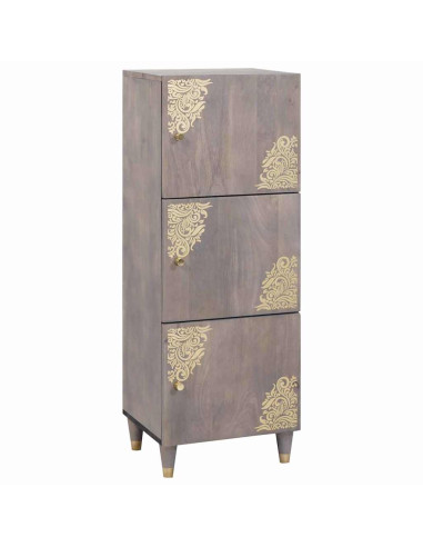 Credenza con cassetto Grigio e Oro 40 x 33.5 x 110 cm