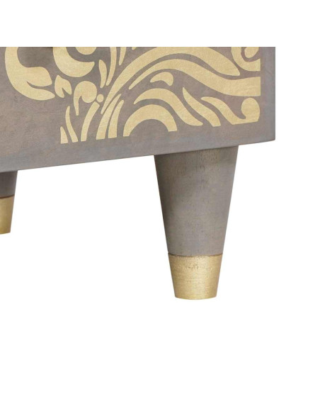 Credenza con lo scaffale Grigio e Oro 60 x 33.5 x 100 cm