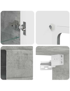 Mobile a muro Grigio cemento 55 x 29 x 100 cm Legno multistrato 2
