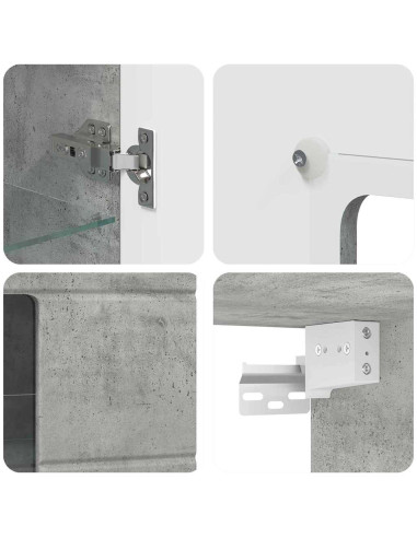 Mobile a muro Grigio cemento 55 x 29 x 100 cm Legno multistrato