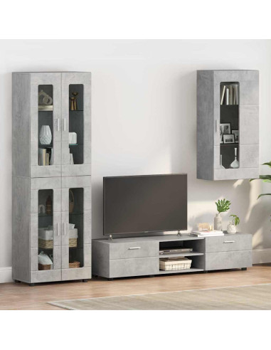 Mobile a muro Grigio cemento 55 x 29 x 100 cm Legno multistrato