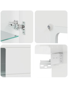 Mobile a muro Bianco lucido 55 x 29 x 100 cm Legno multistrato 2