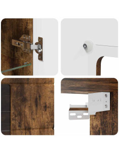 Mobile a muro Rovere fumo 55 x 29 x 100 cm Legno multistrato 2