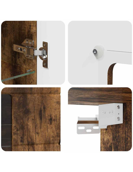 Mobile a muro Rovere fumo 55 x 29 x 100 cm Legno multistrato