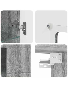 Mobile a muro Grigio sonoma 55 x 29 x 100 cm Legno multistrato 2