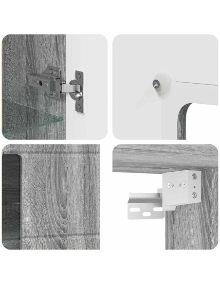 Mobile a muro Grigio sonoma 55 x 29 x 100 cm Legno multistrato