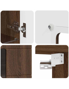 Mobile a muro Rovere marrone 55 x 29 x 100 cm Legno multistrato 2