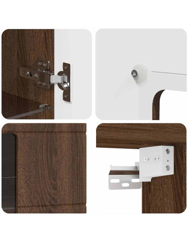 Mobile a muro Rovere marrone 55 x 29 x 100 cm Legno multistrato