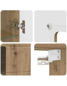 Mobile a muro con porta rovere artigianale 55 x 29 x 100 cm 2