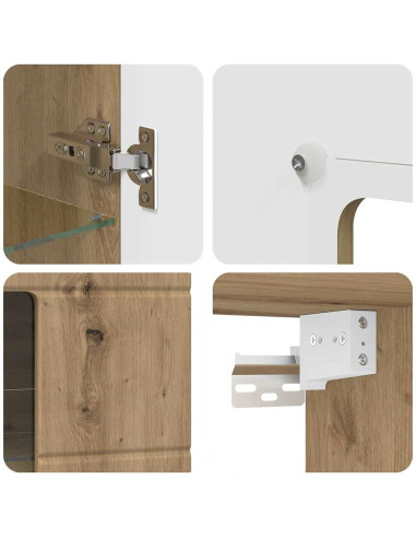 Mobile a muro con porta rovere artigianale 55 x 29 x 100 cm