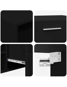 Mobile TV con cassetto Nero 150 x 39 x 30 cm Legno multistrato 2