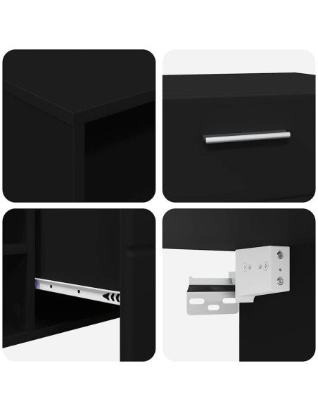 Mobile TV con cassetto Nero 150 x 39 x 30 cm Legno multistrato