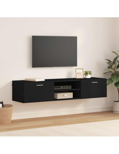 Mobile TV con cassetto Nero 150 x 39 x 30 cm Legno multistrato