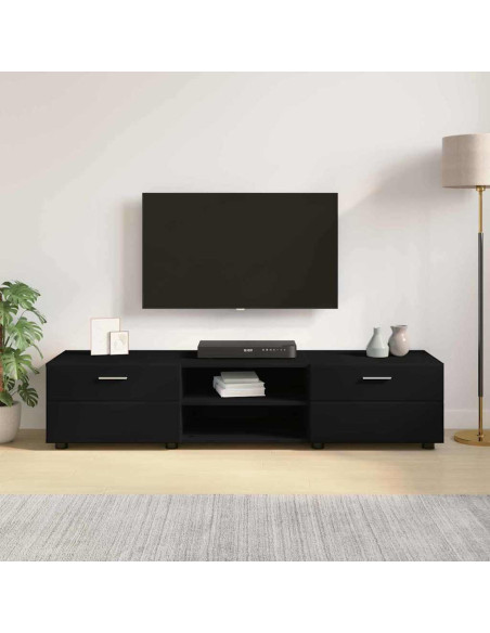 Mobile TV con cassetto Nero 150 x 39 x 30 cm Legno multistrato