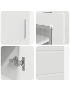 Credenza con porta Bianco 55.5 x 29 x 100 cm Legno multistrato 2
