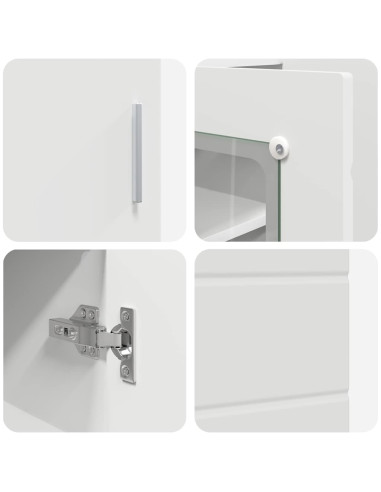 Credenza con porta Bianco 55.5 x 29 x 100 cm Legno multistrato