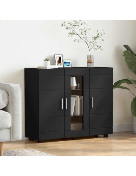 Credenza con porta Nero 55.5 x 29 x 100 cm Legno multistrato