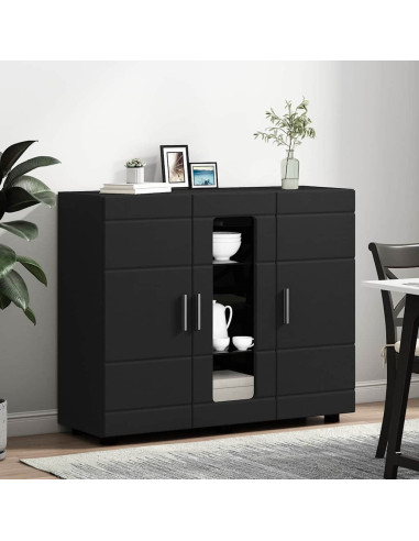 Credenza con porta Nero 55.5 x 29 x 100 cm Legno multistrato