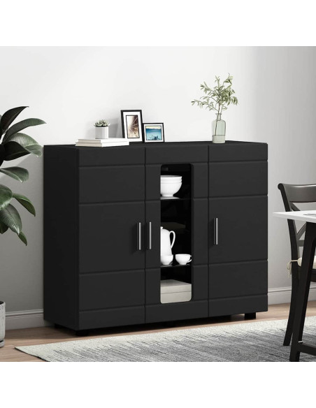 Credenza con porta Nero 55.5 x 29 x 100 cm Legno multistrato