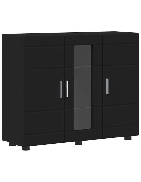 Credenza con porta Nero 55.5 x 29 x 100 cm Legno multistrato