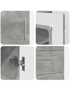 Credenza Grigio cemento 55.5 x 29 x 100 cm Legno multistrato 2
