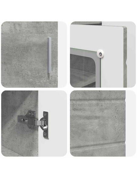 Credenza Grigio cemento 55.5 x 29 x 100 cm Legno multistrato