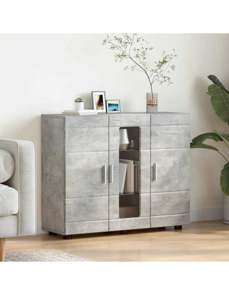 Credenza Grigio cemento 55.5 x 29 x 100 cm Legno multistrato