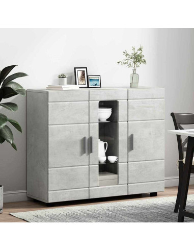 Credenza Grigio cemento 55.5 x 29 x 100 cm Legno multistrato