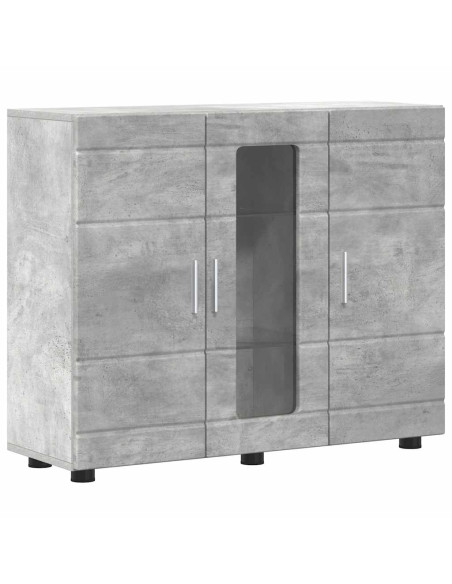 Credenza Grigio cemento 55.5 x 29 x 100 cm Legno multistrato
