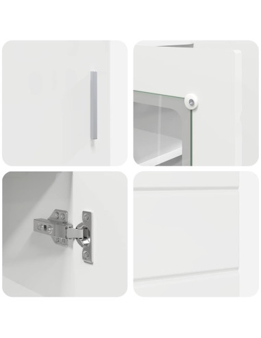 Credenza Bianco lucido 55.5 x 29 x 100 cm Legno multistrato