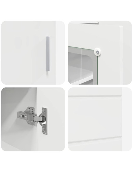 Credenza Bianco lucido 55.5 x 29 x 100 cm Legno multistrato